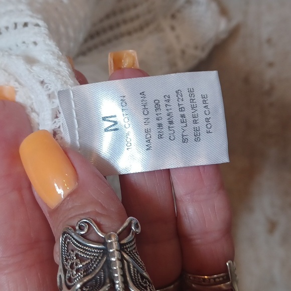 NWT Misia Creamy White Cotton Crochet Knit Unique Cover-Up - Picture 9 of 9